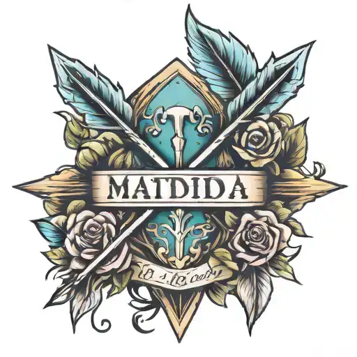 3 Arrows Crossed With Matilda And Jackson Names
