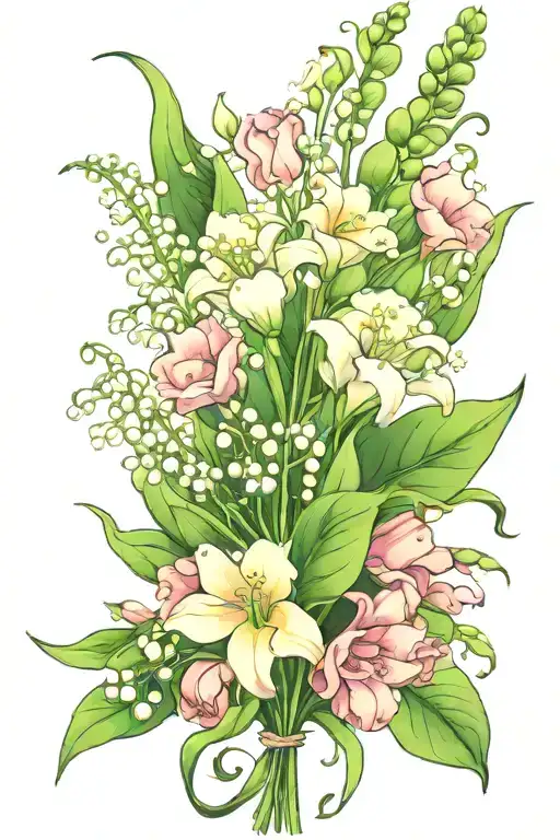 Lily Of The Valley Flowers And Carnation Flowers Bouquet