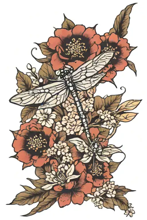 Dragonfly Flowers Zen