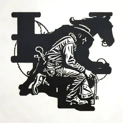 Silhouette Of A Cowboy That Is Kneeling Down Next To A Cross