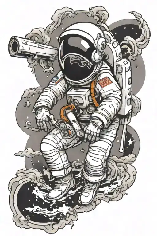 Astronaut On A Cross