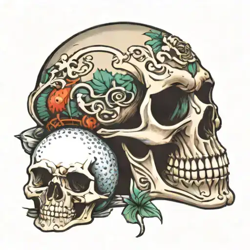 Skull With Golf Ball In It