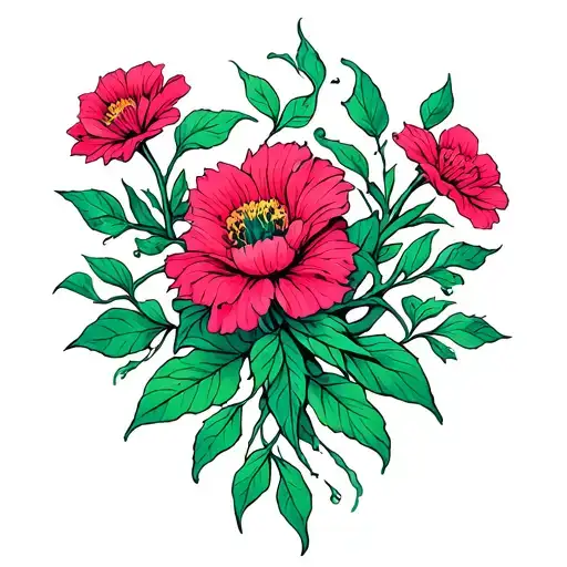 Skwith Vines And Flower Growing On And Around It Luminous Points Of Small