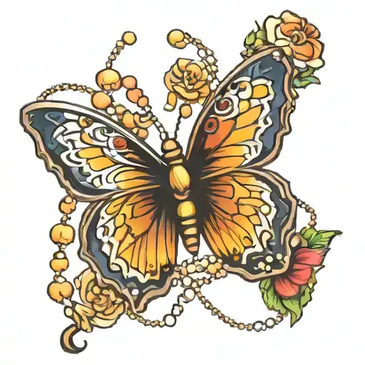 Butterfly And Rosary Intertwined