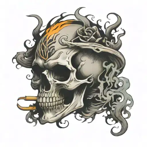 Skull And Smoke Rising