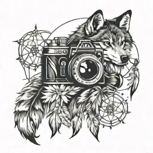 Dreamcatcher And Wolf And Camera Lens