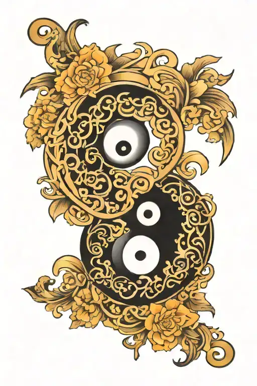 Black Part Of Yin And Yang Symbol Formed