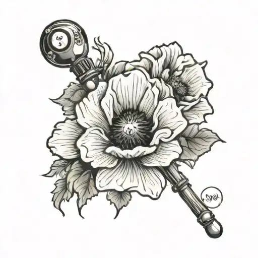 Poppy Flowers With A Dinsey La Dodgers Baseball