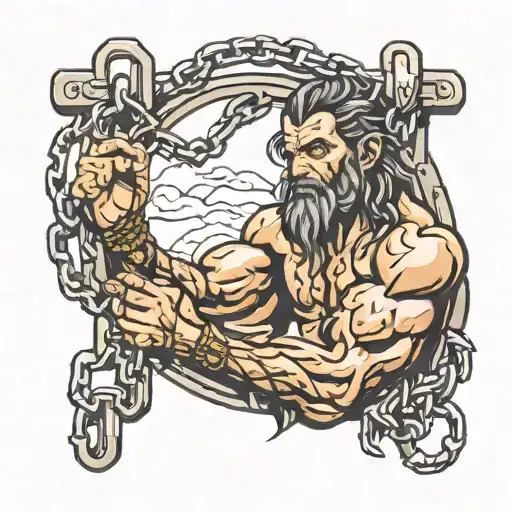 Samson Breaking Out Of Chains