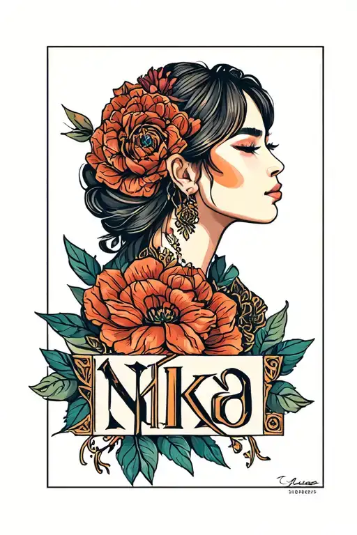 Squares And Inscribed Name Nika