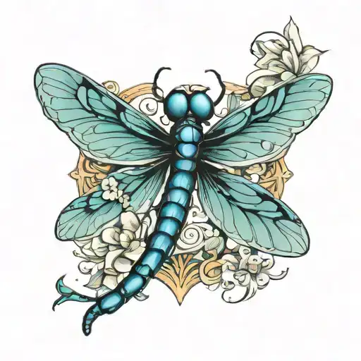 Dragonfly With X In The Design