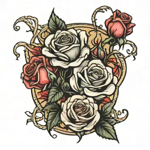 Roses With Intertwined Stems