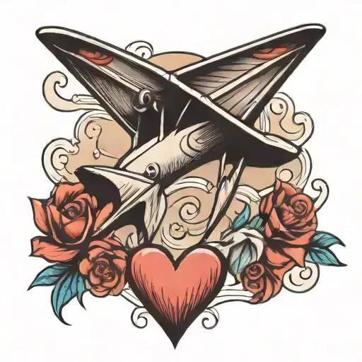 Paper Plane Water And Heart