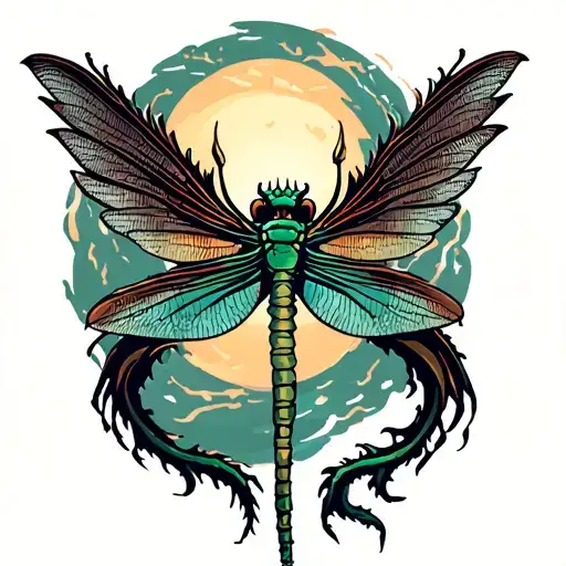 Dragon Fly With Long Body Big Wings