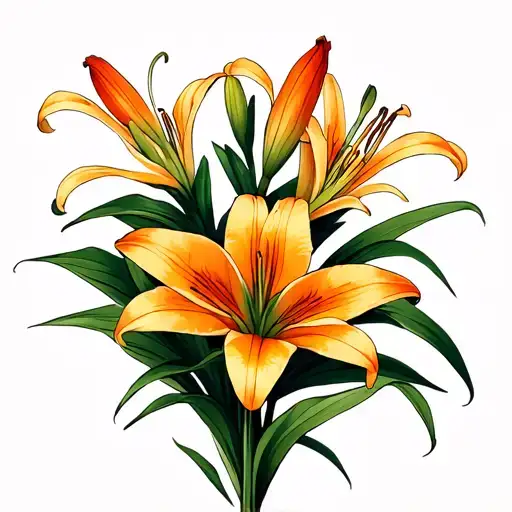 Simple Tiger Lilies In A Bunch Without Stems Representing My Girlfriend