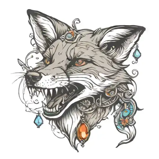 A Fox Holding A Jewel In Its Mouth Open