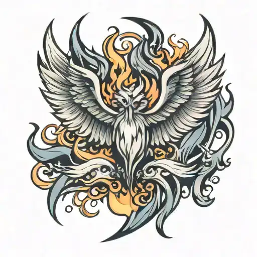 Flames With Wings Spread