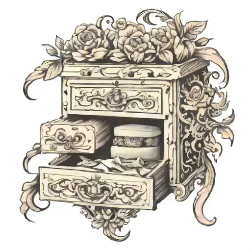 A Drwaer And Inside The Drawer Adream And On The Drawer A Failed Exam
