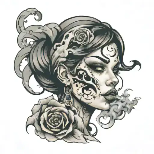Smoke Woman Face