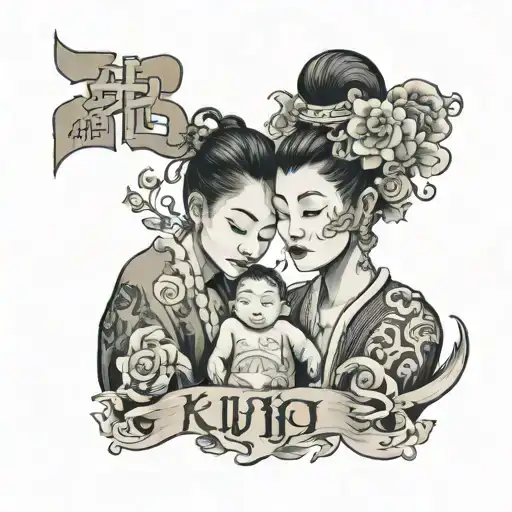 Mother And Son With The Name Of Kunji