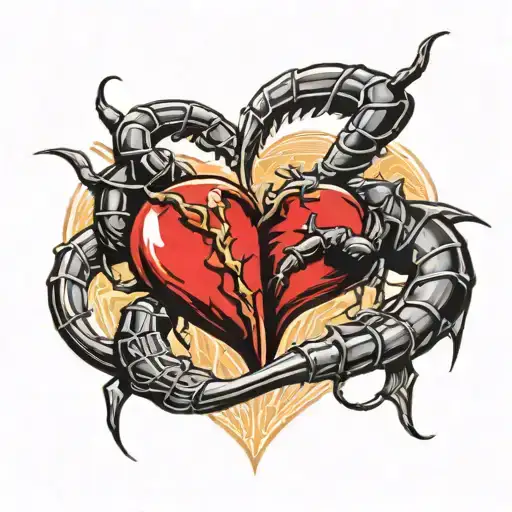 Two Scorpions Battling Making A Heart Shape With Their Tails