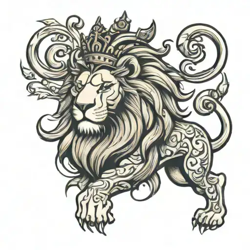 Graceful King Lion Forarm Tatto Design