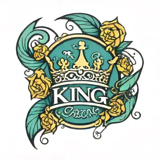 The Words King Charvin In Cursive With The Outline Of A Small King Crown Above It
