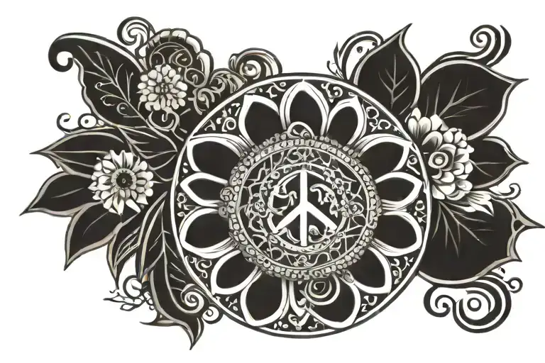 Peace Mandala Art Tattoo For Men Wrist