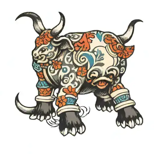 Ox Wearing Socks