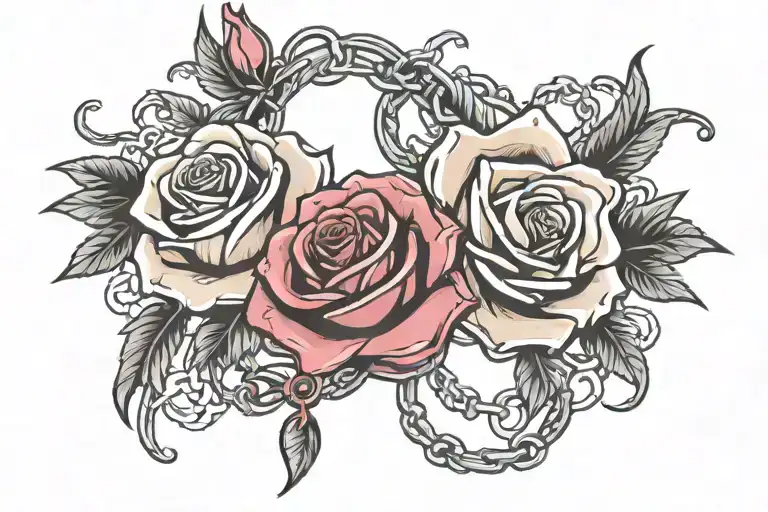 Rose And Chain Intertwined