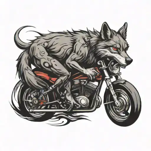Wolf On A Motorbike Ride