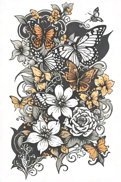Flowers And Butterflys Souronding