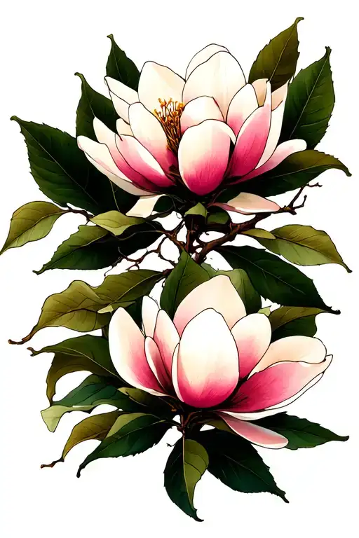 Magnolia Branches Reaching Towards