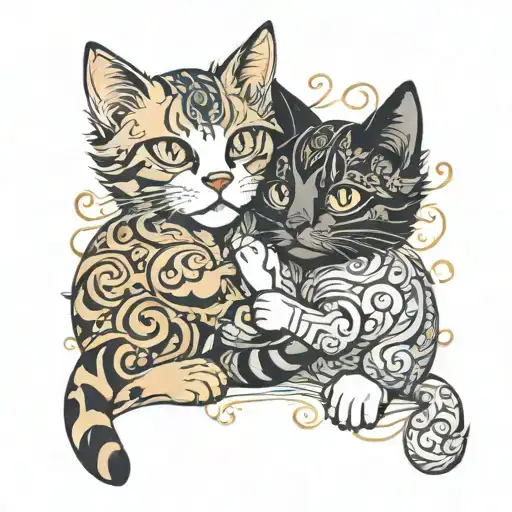 Cats Hugging