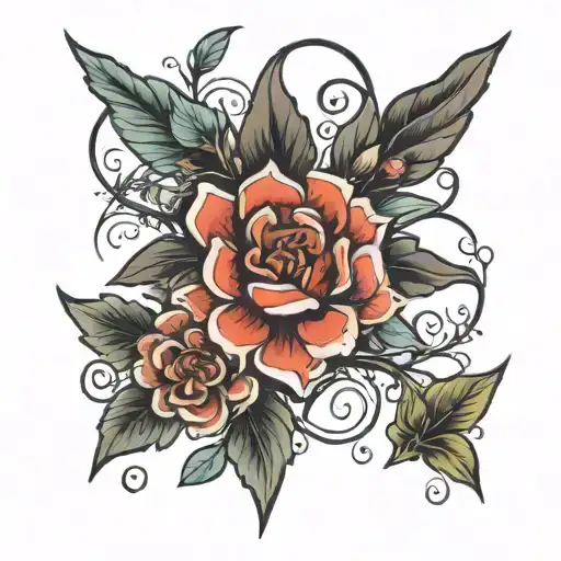 Aegis Decorated With Delicate Flowers