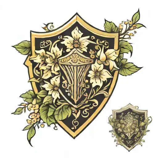 Aegis Shield Decorated With Delicate Flowers