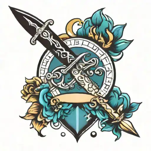 Dagger And A Zodiac Sign Aquarius Zodiac Sign