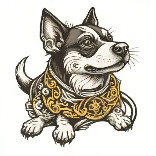 A Small Black And White Tattoo Of My Kleinspitz Dog