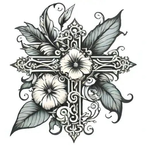 Fine Line Cross With Morning-glory Flower