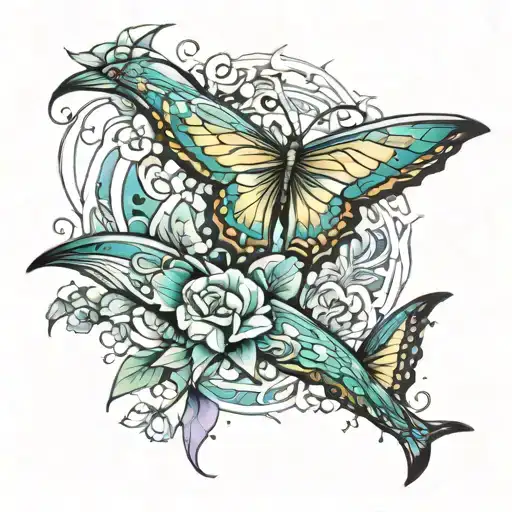 The Wings Of The Butterfly Are Dolphins