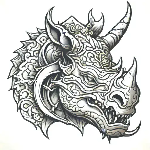 Rhino Coverup Of A Side-profile Dragon Head