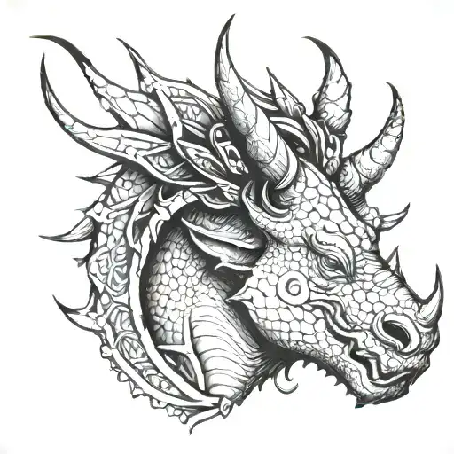 Rhino Coverup Of A Side-profile Dragon Head