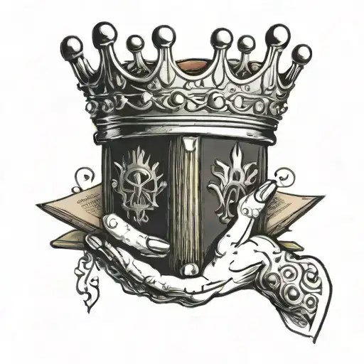 Crown Holding Book In Hands