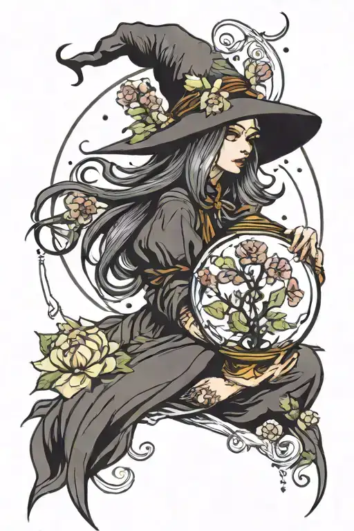 Witch Crystal Ball Flowers Taro