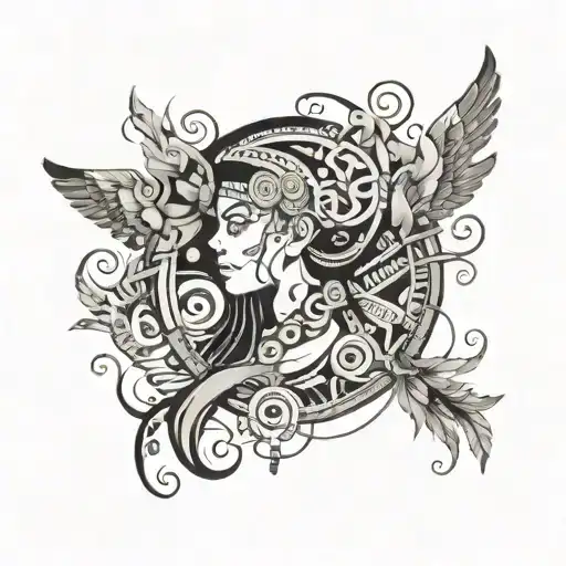 Female Shamanic Journey Depicted A Composition Of Abstract