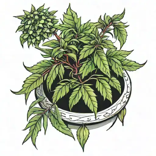 Realistic Potted Marijuana Plant