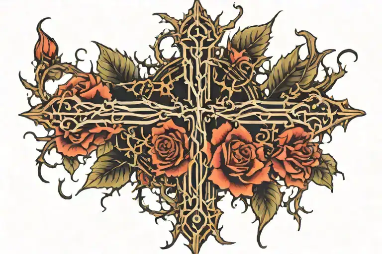 Thorns With Cross Down The Middle