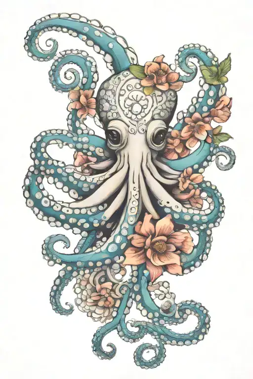 Octopus Hugging Flower Mandala