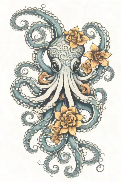 Octopus Hugging Flower Mandala
