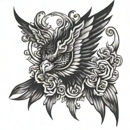 Side Neck Black Wings Contouring Back Jaw